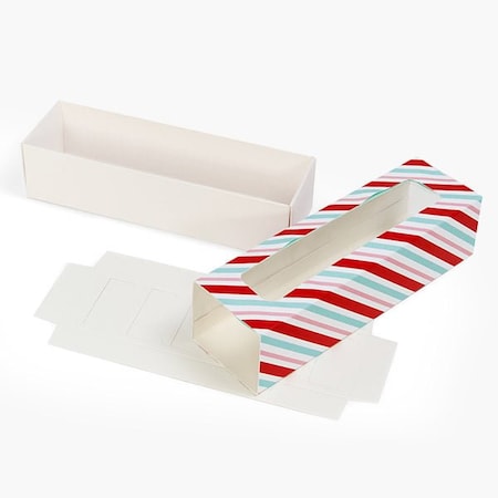 Nashville Wraps Candy Stripe Macaron Cookie Box Set 8.25x2.5x2, 10PK MCSCSM
