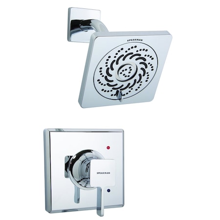 Speakman Easy Install Universal Shower Combination, 2.0 GPM, Polished Chrome, Square SLV-1310-UNI-E2