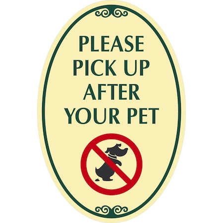 Lyle Please Pick Up After Your Pet with Graphic, 12x18, Non-Reflective, Tan G-2540-NA_12x18