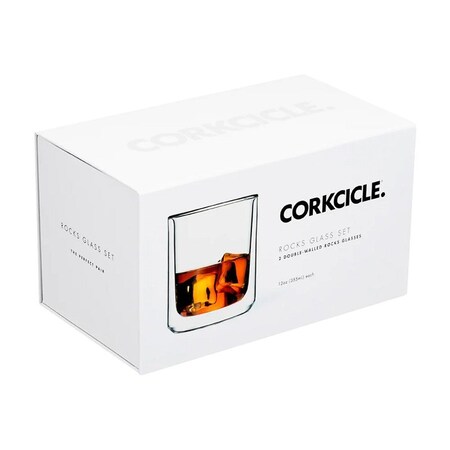 Corkcicle Rocks Glass Set, 12 oz, Clear 7309C