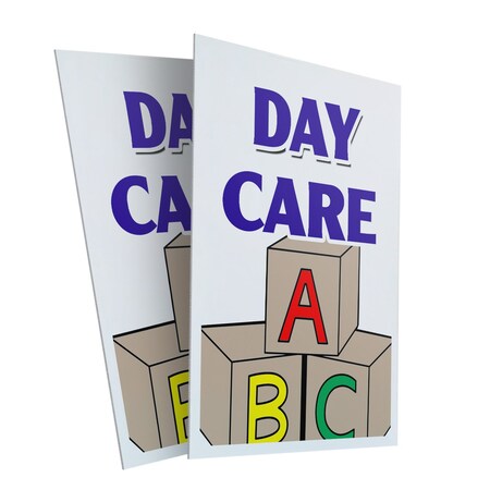 Signmission Day Care, Plastic Signs Only 24 Inch x 36 Inch, Corrugated Plastic, 2PK CSB-2436-2PACK-Day Care