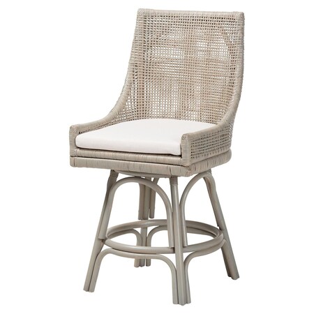 Bali & Pari Bella Swivel Natural Rattan Counter Stool 261-14162-ZORO