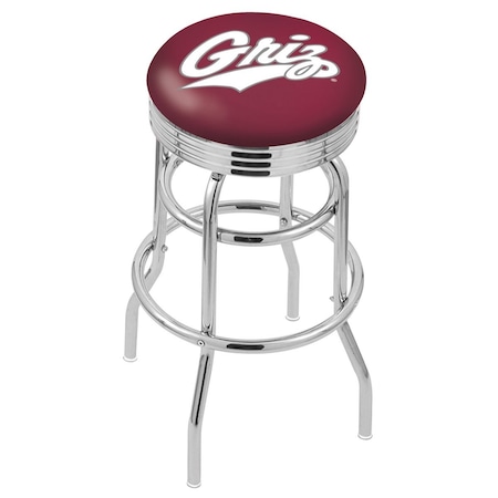Holland Bar Stool Co 25" Chrome 2-Ring Montana Swivel Bar Stool, Accent Ring L7C3C25MontUn
