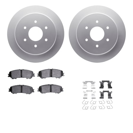Dynamic Friction Co DFC GEOSPEC Coated Rotor- Heavy Duty Brake Pad includes Hardware 4412-67010