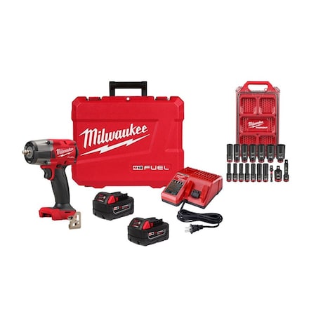 Milwaukee Tool M18 FUEL 3/8 " MTIW + SAE Socket Set 2960-22R, 49-66-6800