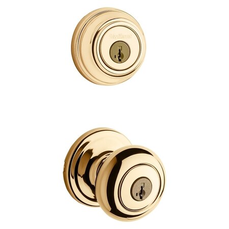Kwikset Signature Series 991J3SMTCP Knob Lockset, 2 Grade, Keyed Key, Polished Brass 991J 3 SMT CP