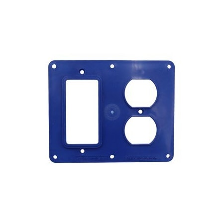 Ericson Coverplate 2-Gang, Blue (1) Duplex/( 8210