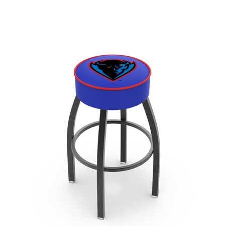 Holland Bar Stool Co 25" 4" DePaul Cushion Seat, Blk Wrinkle Base Swivel Bar Stool L8B125DePaul
