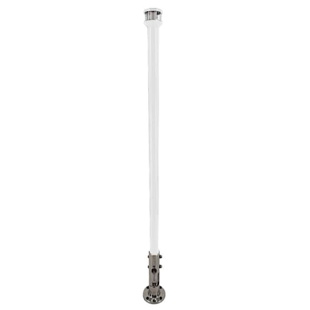 Seaview 36" Manually Folding Light Post w/316 Stainless Steel Base and LTBLED12C5 Navigation Light SVMHB136LEDSSW