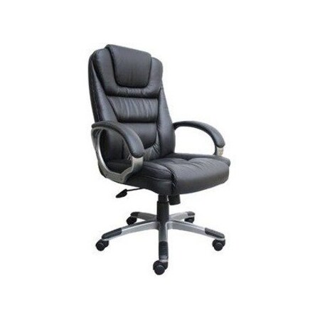 Boss Office Products Boss Executive Office Chair with Arms - Leather - High Back - Black B8601
