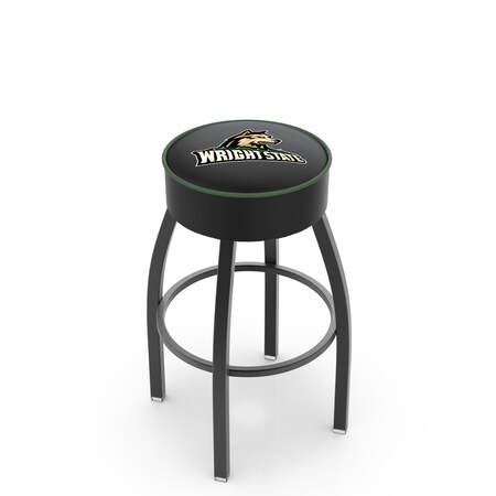Holland Bar Stool Co 25" 4" Wright State Cushion Seat, Blk Wrinkle Base Swivel Bar Stool L8B125WrtStU