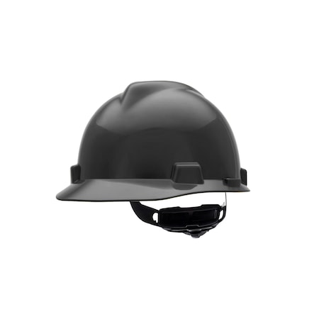 Msa Safety V-Gard Slotted Cap, HDPE, Fas-Trac III Suspension, Type I, Class E, Black (standard size) 492559