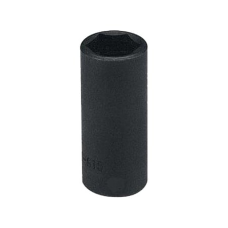 K-Tool International 1/2 in Drive Impact Socket Deep Socket, black oxide, SAE, 11/16in, 3-1/16in.L, Hex KTI-33222