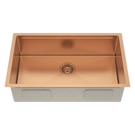 Homeroots 9in X 30in Gold Stainless Steel Undermount Kitchen Sink 719945