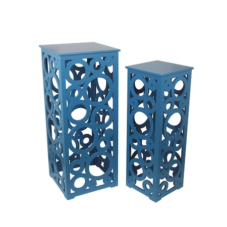 Chesterfield 2 Piece Cut Out Tall Tables - Blue CH2637979