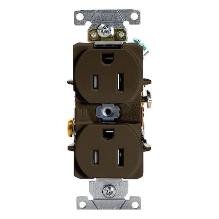 Leviton Dup Rec 15A 125V TR Brn T5262