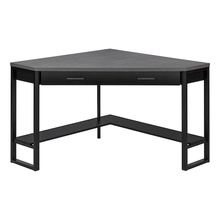 Homeroots 42" Gray and Black Corner Computer Desk 355734