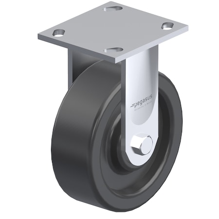 Zoro Select NSF-Listed Plate Caster, 1200 lb. Ld Rating, Roller P21R-PH060R-14