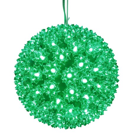 Vickerman 6 in. Starlight Sphere Christmas Ornament with Green Wide Angle 50 LED Light, 6PK X120604