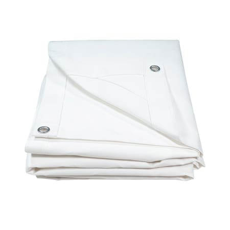 Mytee Products 12ft x 16ft White Heavy Duty Canvas Tarp 12oz - Water Resistant & Breathable CT12-16-W