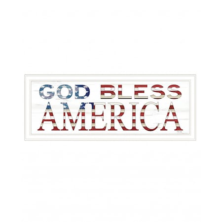 Homeroots God Bless America 5 White Framed Print Wall Art 407589