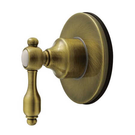Kingston Brass Single-Handle Six-Way Diverter Valve with Round Trim Kit, Antique Brass KS4033TAL