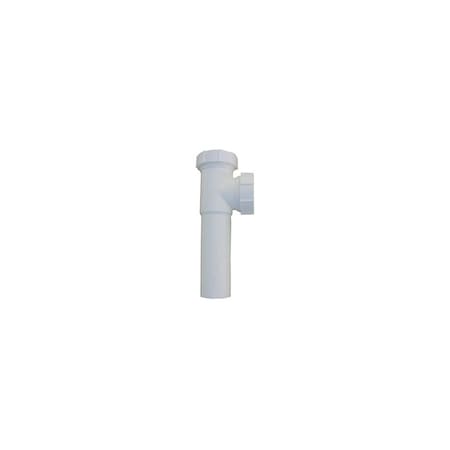 Larsen Supply Co. Lavatory/Kitchen Drain Tee, With Tailpiece, White PVC, 1.5 x 7-In. Slip Joint 869704