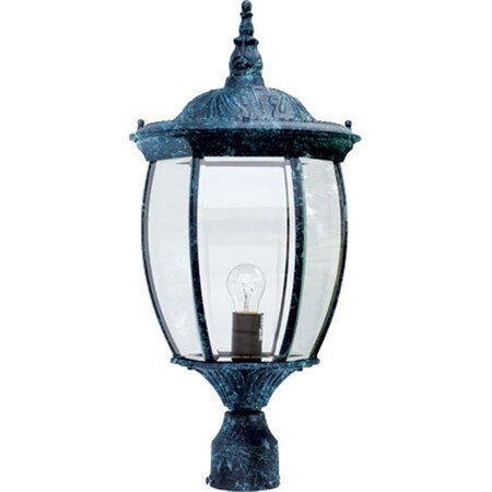 Intense Powder Coated Cast Aluminum Post Top Light Fixture, Verde Green - 23.38 x 11.13 x 11.13 in. IN2936139