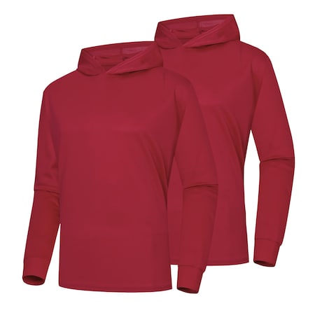 Protectx Sun Protection Hoodie, Polyester, Wine, S, 2 PK HD-APL130-WN-02-S