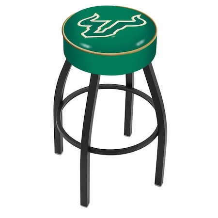 Holland Bar Stool Co 25" 4" South Florida Cushion Seat, Blk Wrinkle Base Swivel Bar Stool L8B125SouFla