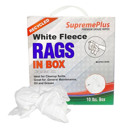 Supremeplus Recycled White Sweatshirt Cleaning Rags 10 lbs. Compressed Box SP-5321