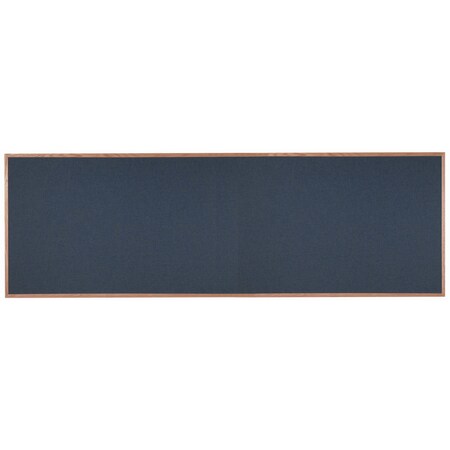 Aarco Designer Fabric Bulletin Board w/ an Oak Frame, Frame: Clear Lacquer, Board: Black 48''Hx144''W OF48144028