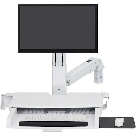 Ergotron SV Sit Stand Combo Arm Pan Wht 45-583-216