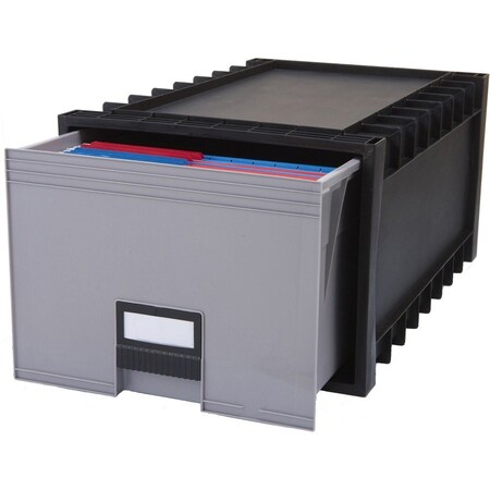 Storex Archive Storage Box, Plastic, Black, 11 3/8 in H, 15 1/8 in W 61106U01C