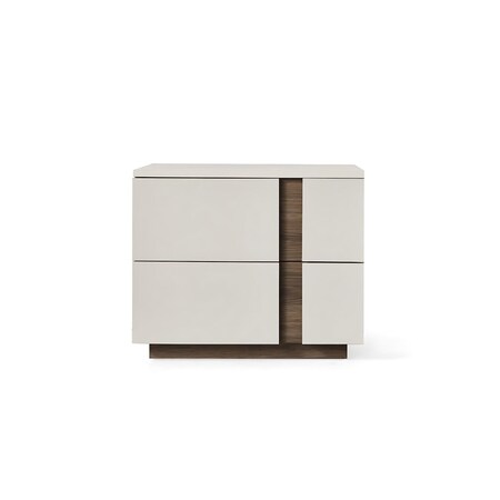 Homeroots 20" Light Gray Wood Two Drawer Nightstand 719557