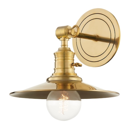 Hudson Valley Lighting Garden City 1 Light Wall Sconce 9.5 In. Aged Brass 8320-AGB