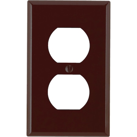 Leviton 1-Gang Smooth Plastic Outlet Wall Plate Brown 001-85003