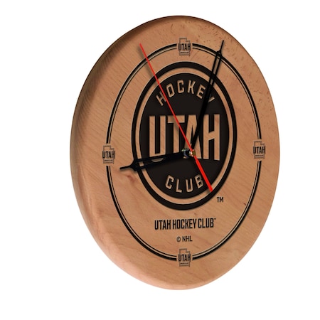 Holland Bar Stool Co Utah Hockey Club Solid Wood Engraved Clock WClk