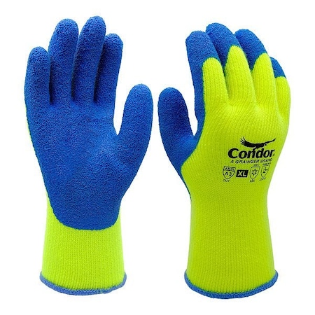 Condor Knit Cold-Condition Insulated Gloves, Cut Level A3 , Latex , Rough , M 1 PR 824VH8