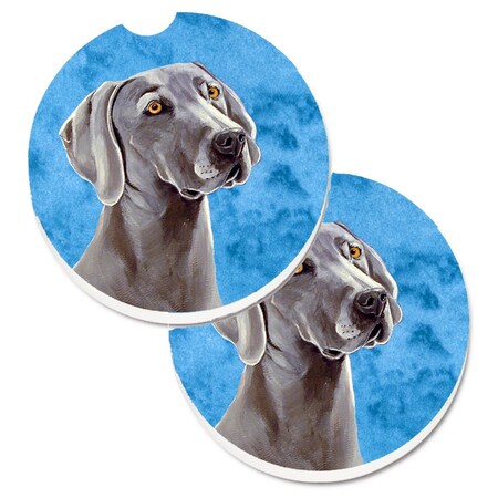 Carolines Treasures Blue Weimaraner Cup Holder Car Coaster, PK2 LH9386BUCARC