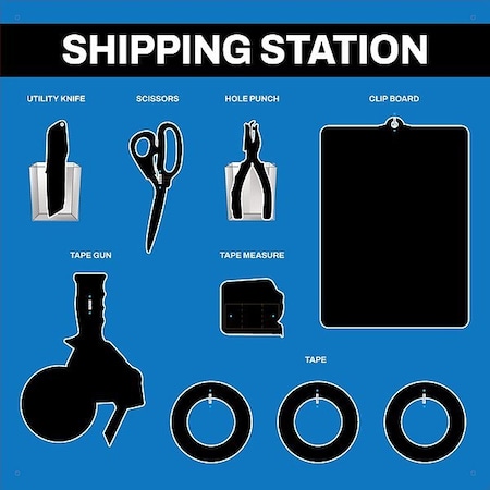 Visual Workplace Shipping Supplies Shadow Board 30-1910-3030-S10803