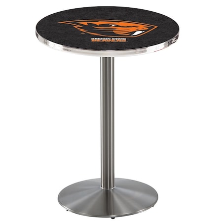 Holland Bar Stool Co 42" Stainless Steel Oregon State Pub Table, 36" dia. Top L214S4236OregSt
