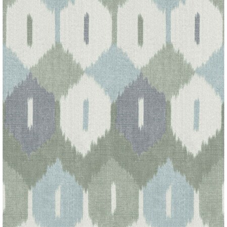 A-Street Prints Abilene Sea Green Ikat Wallpaper 4147-27406