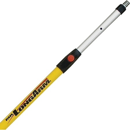 Mr. Longarm Super Tab-Lok Extension Pole, 1-1/4 in Dia, 2.2 to 3.4 ft L, Aluminum, Fiberglass Handle 7504