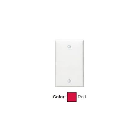 Leviton Blank Wallplate, Standard Size, Gang 1, Red 80714-R