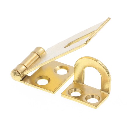 Prime-Line Door and Gate, Safety Hasp Hinge Latch with Fixed Staple 1-3/4 inch with Screws, Brass Plated U 117016