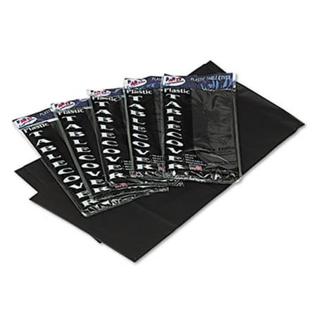 Tablemate Table Set Rectangular Table Covers Heavyweight Plastic 54 x 108 Black, 6PK 549BK