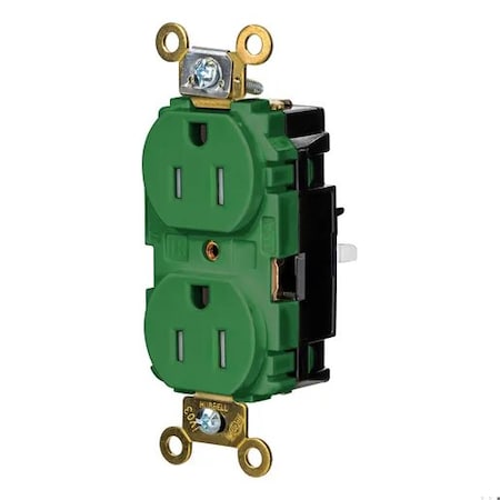 Hubbell Wiring Device-Kellems Straight Blade Receptacle, 5-15R, 15 A, 125V AC, 2 Pole, 3 Wire, Surface Mount, Grounded HBL5262STGNTR
