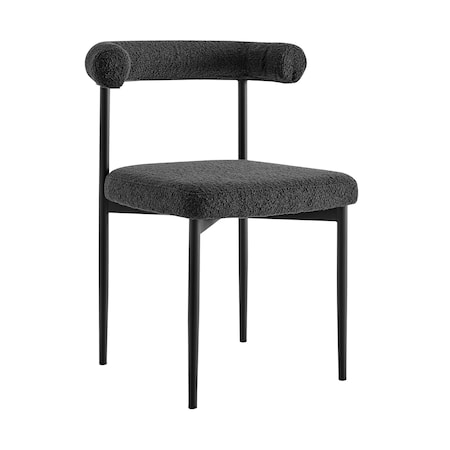Homeroots Set of Two Black Upholstered Polyester Open Back Dining Side Chairs 569407