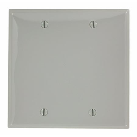 Leviton Blank Wallplate, Standard Size, Gang 2, Gray 80725-GY